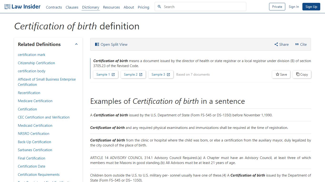 Certification of birth Definition | Law Insider
